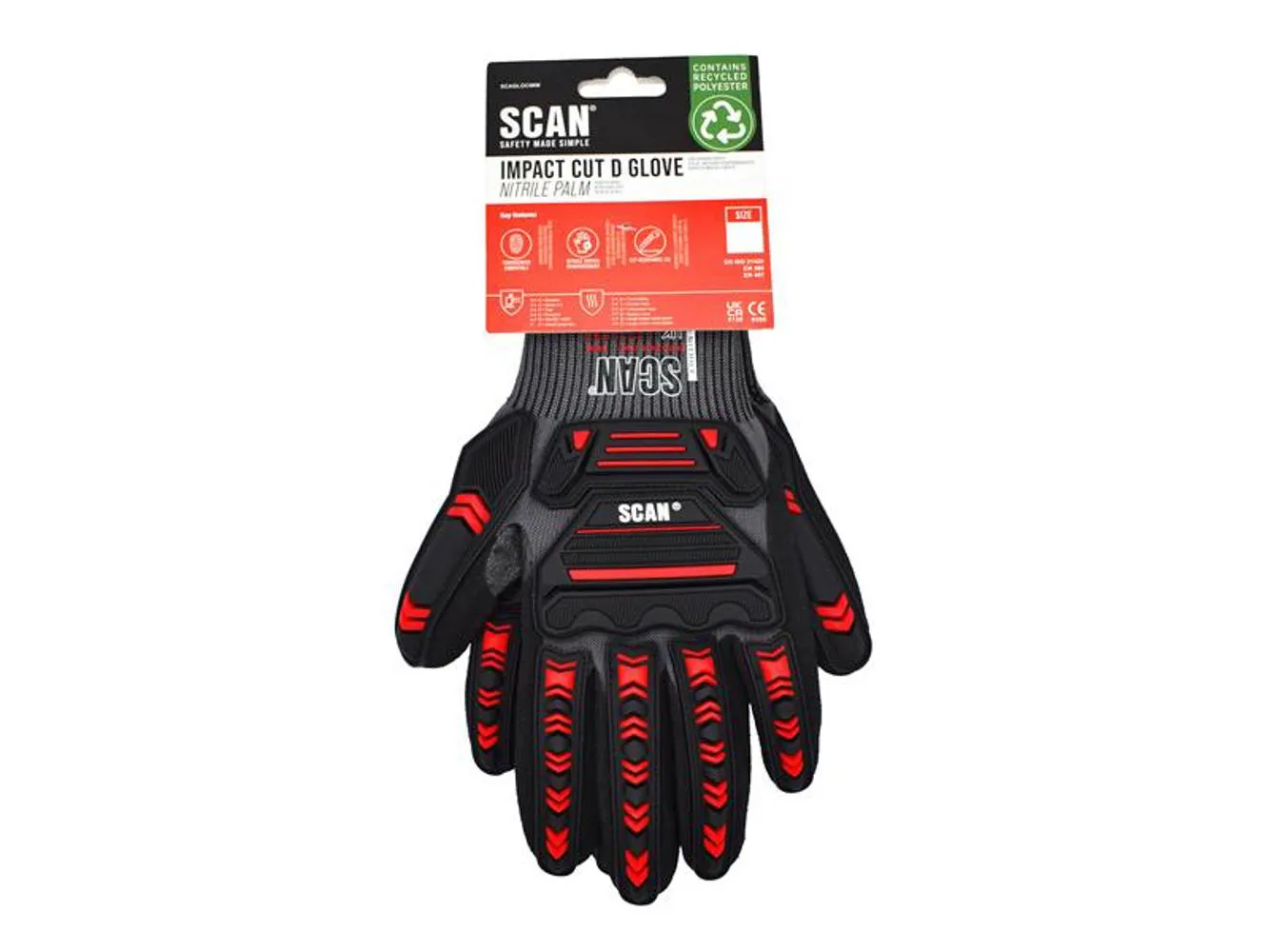 Scan Nitrile Palm Impact Cut D Gloves - Xxl (Size 11)
