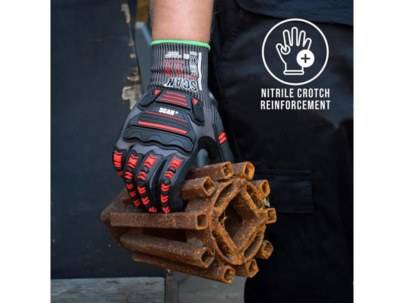 Scan Nitrile Palm Impact Cut D Gloves - Xxl (Size 11)