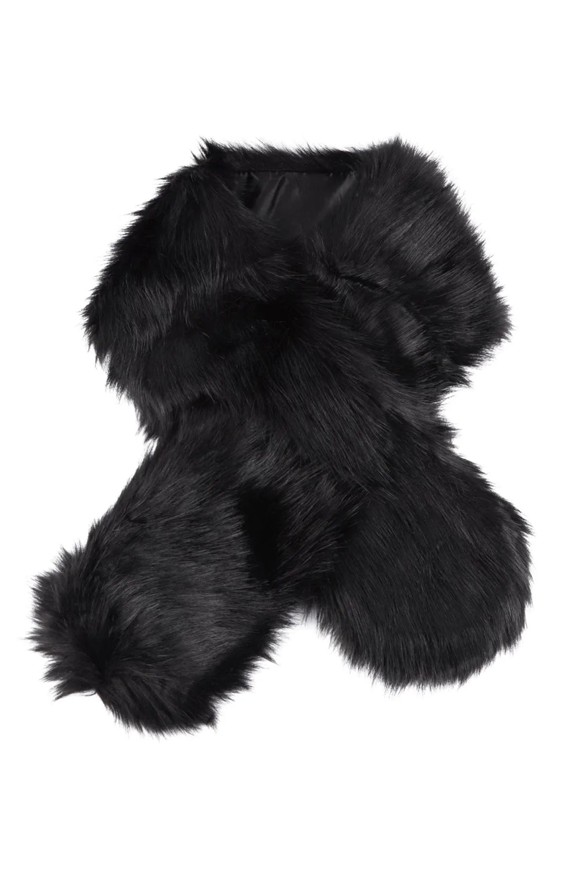 SCARF FURRY FAUX FUR PULL THROUGH