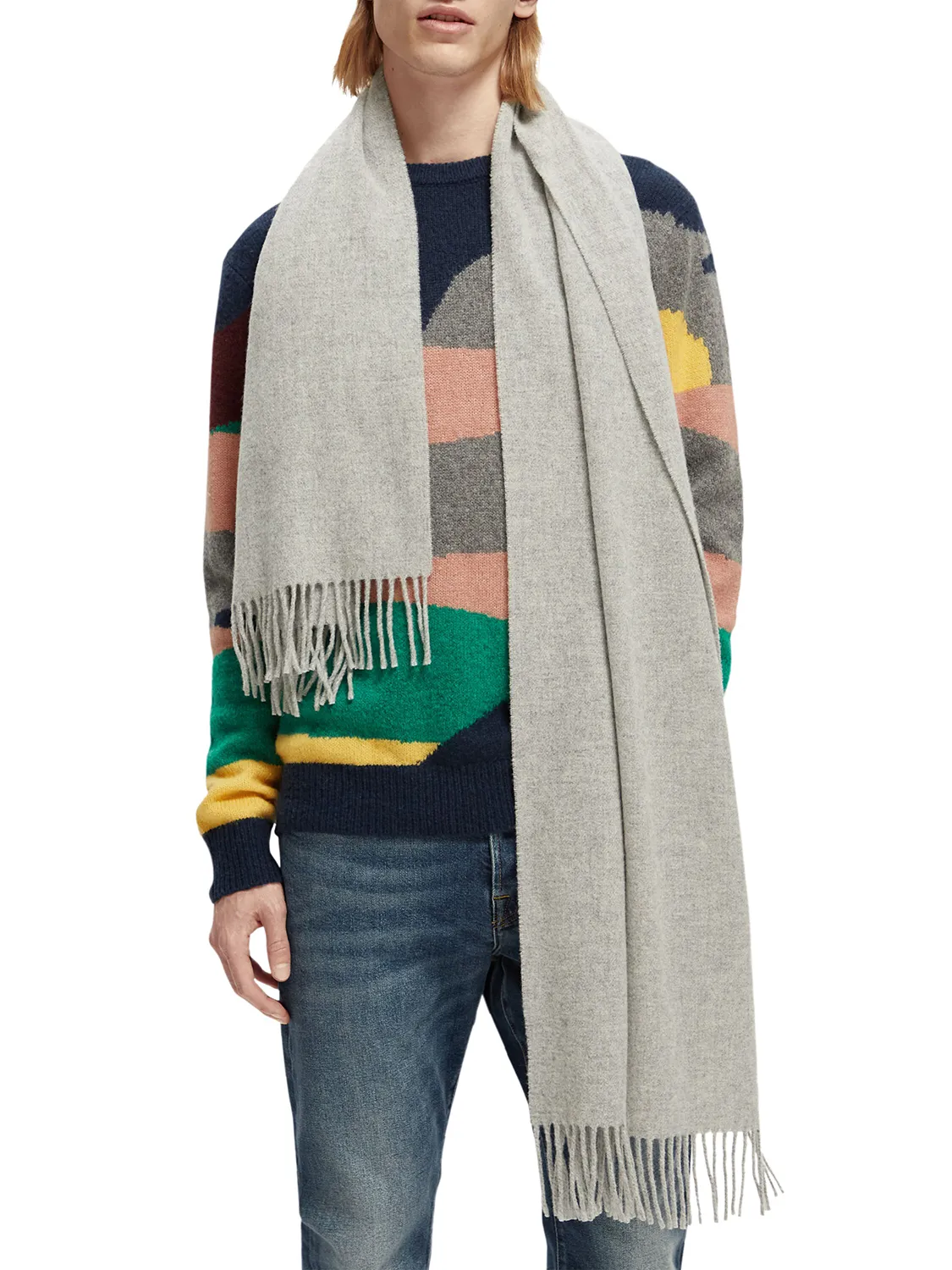 SCOTCH & SODA VIRGIN WOOL FRINGED SCARF SAS169440