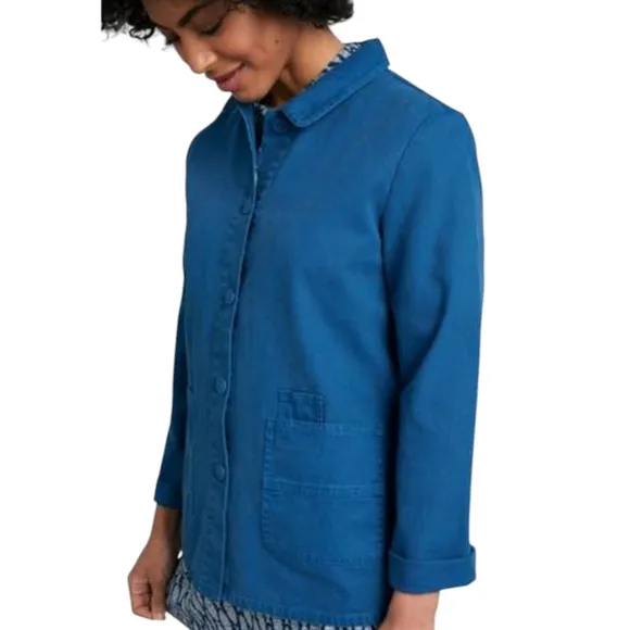 SEASALT Cornwall Gwithian Women's Blue Woven Cotton Denim Utility Jacket