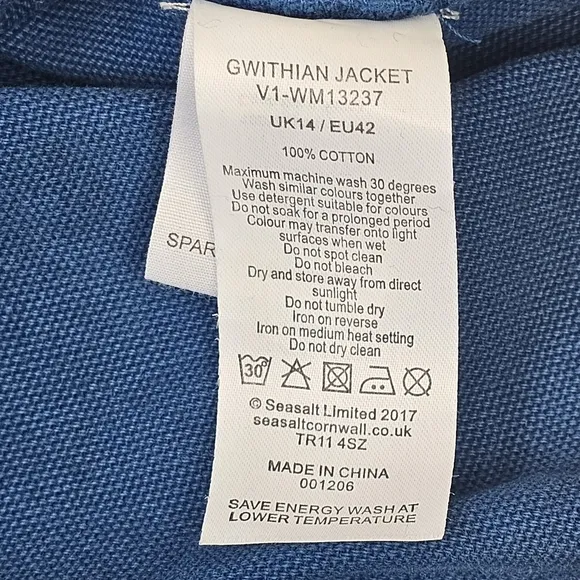 SEASALT Cornwall Gwithian Women's Blue Woven Cotton Denim Utility Jacket