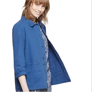 SEASALT Cornwall Gwithian Women's Blue Woven Cotton Denim Utility Jacket