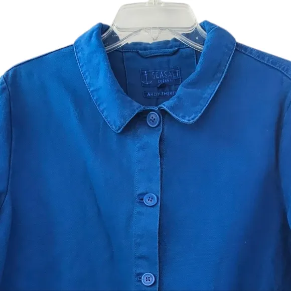 SEASALT Cornwall Gwithian Women's Blue Woven Cotton Denim Utility Jacket