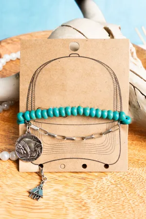 Shallow Peaks Turquoise Bead Charm Hat Chain