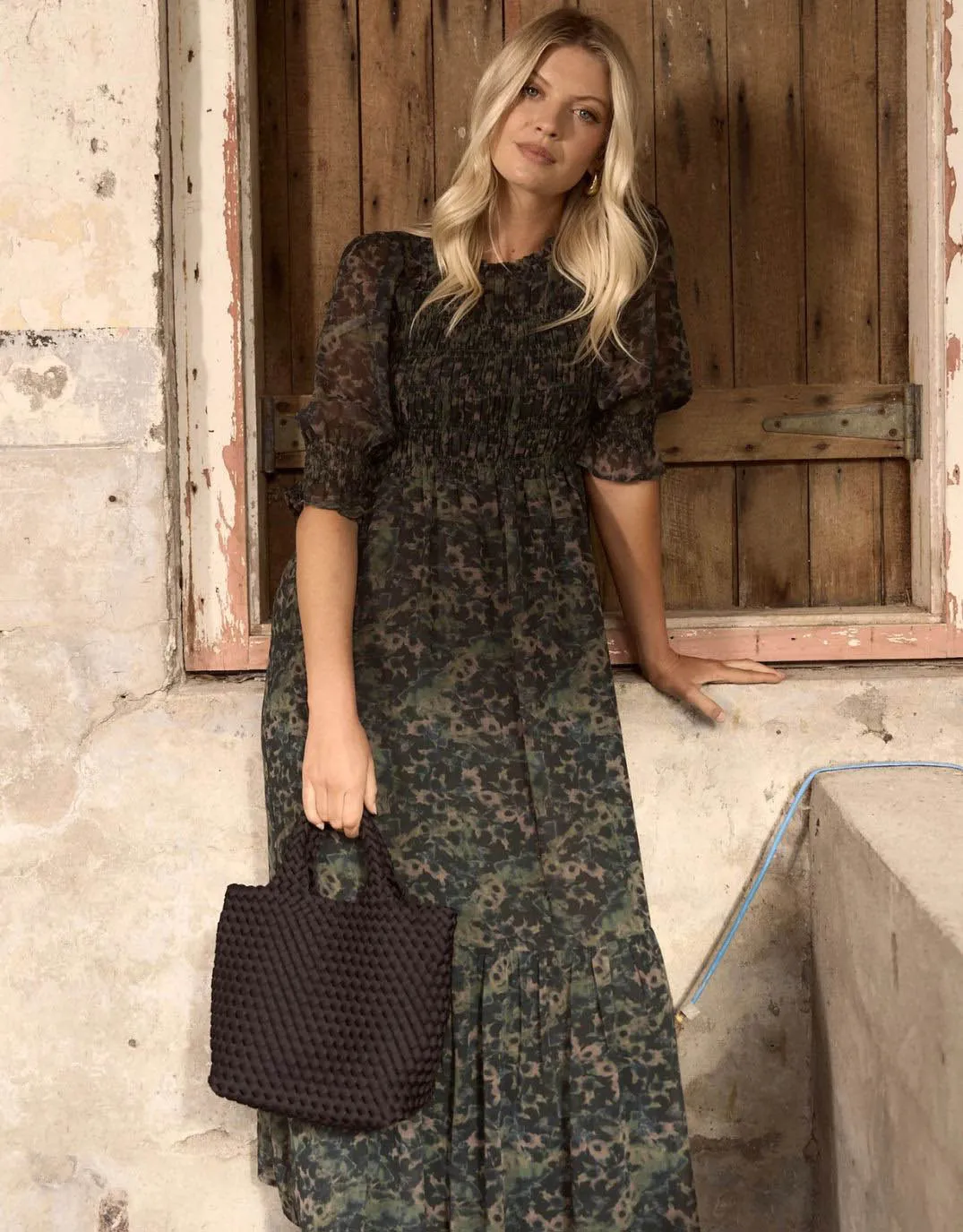 Showcase Tiered Maxi Dress - Khaki