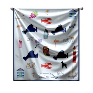 Silk Scarf Inspired by Martha's Vineyard – Elegant Coastal Style