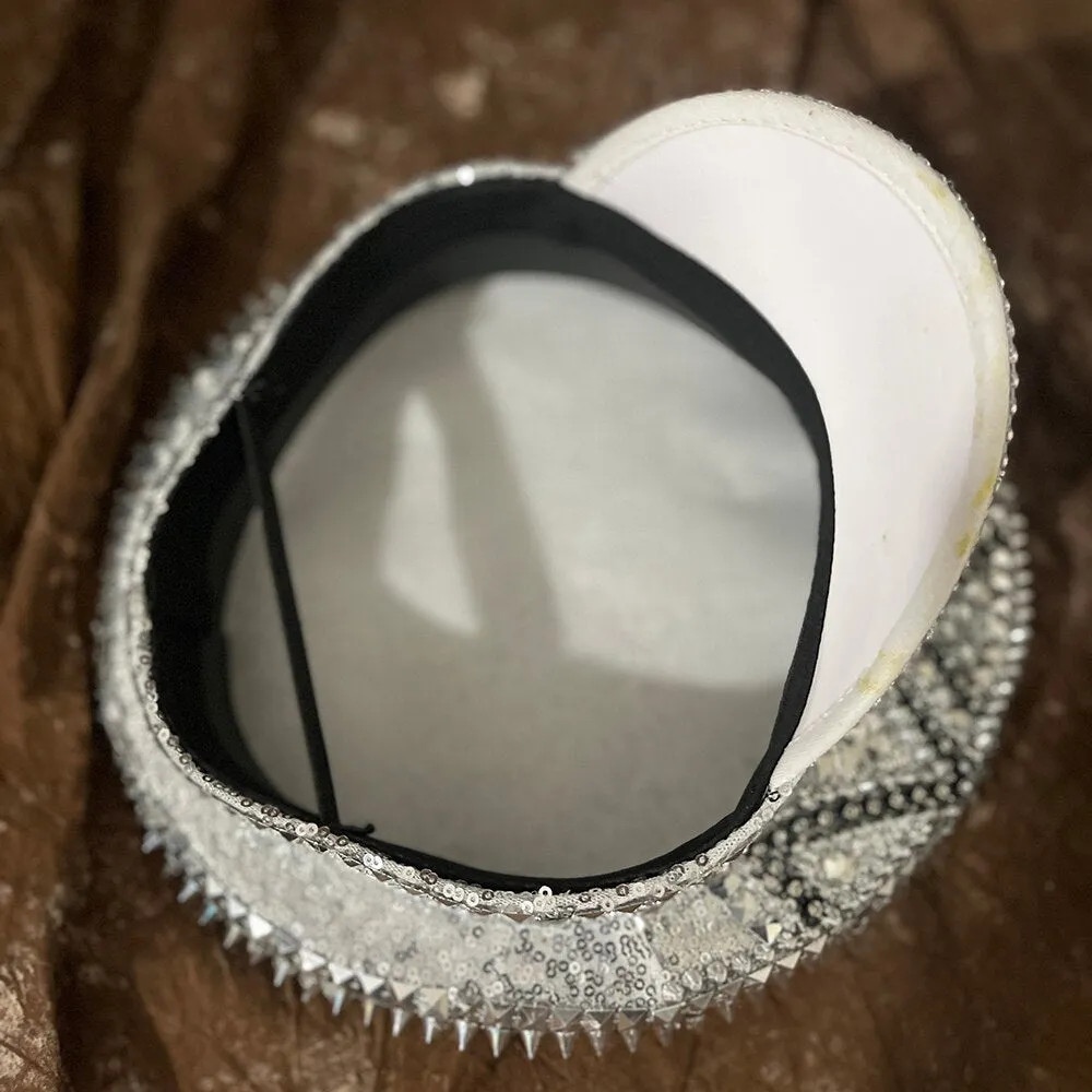 Silver Rhinestone Burning Man Hat