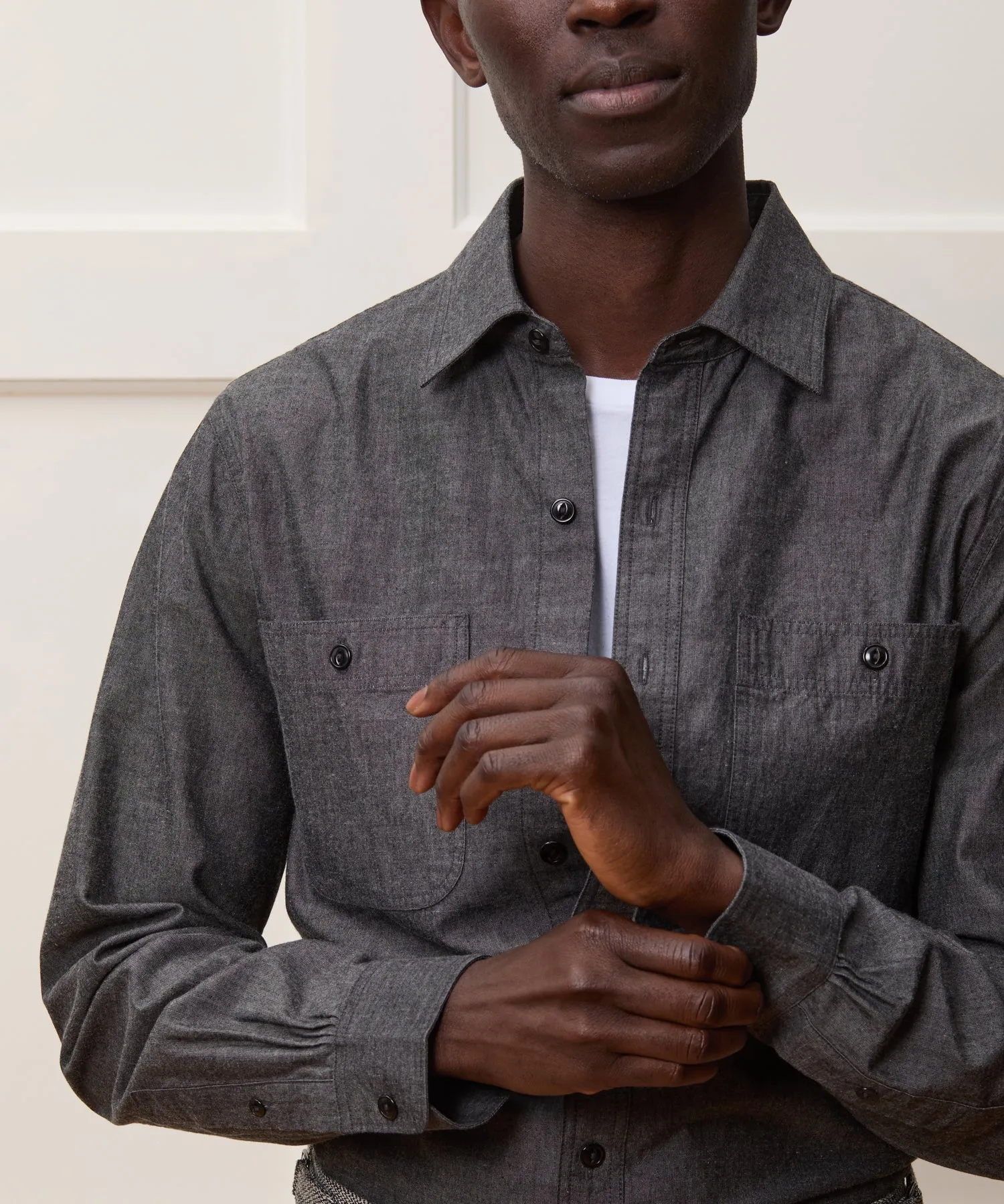 Slim Fit Japanese Chambray Work Shirt