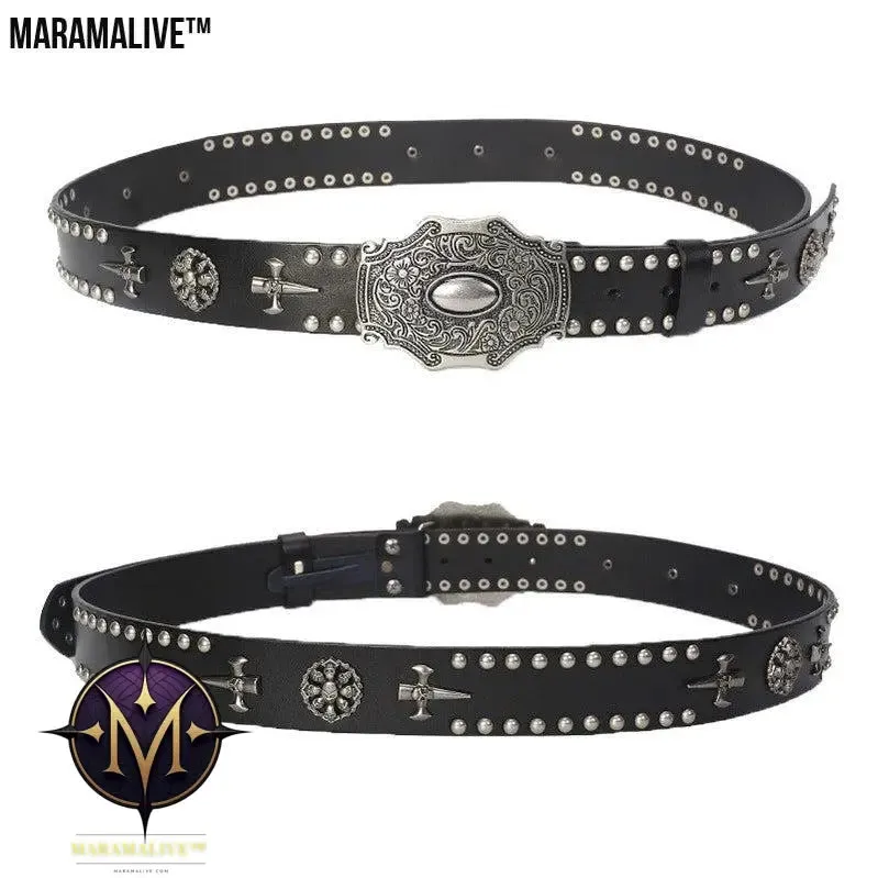 Smooth Buckle Skull Hip Hop Belt Men personality