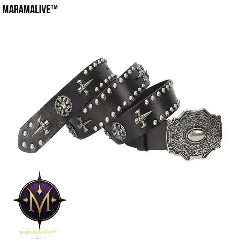 Smooth Buckle Skull Hip Hop Belt Men personality