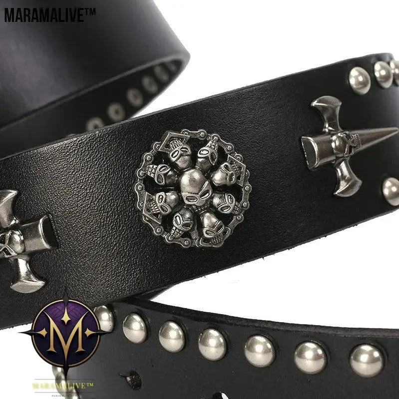 Smooth Buckle Skull Hip Hop Belt Men personality