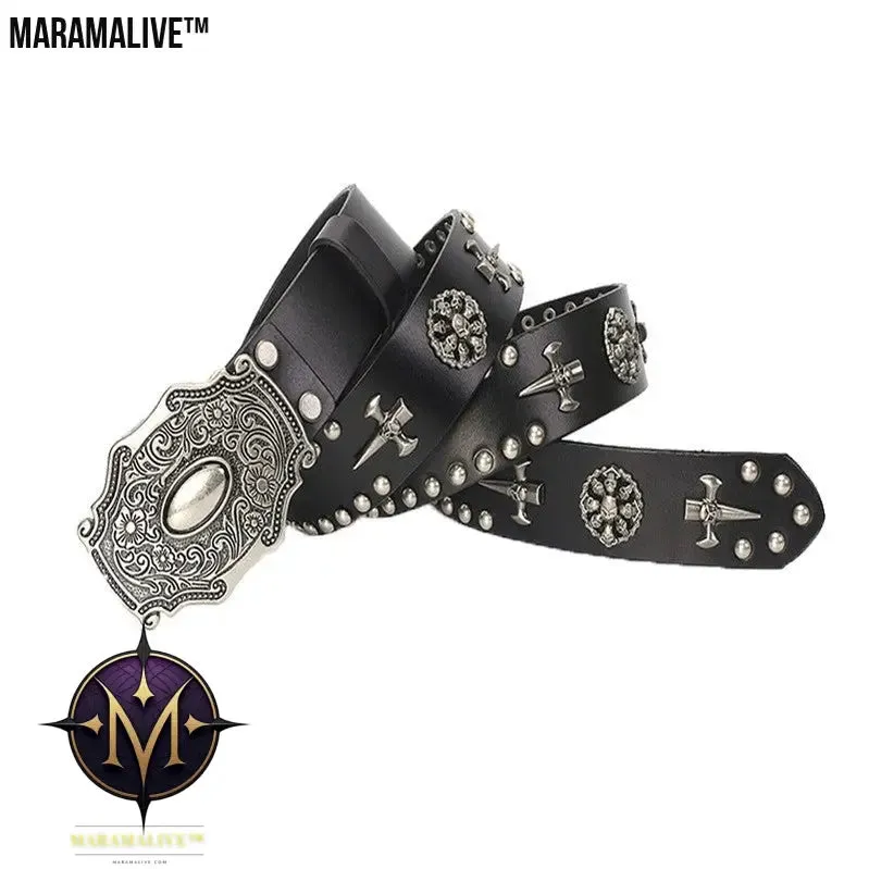 Smooth Buckle Skull Hip Hop Belt Men personality