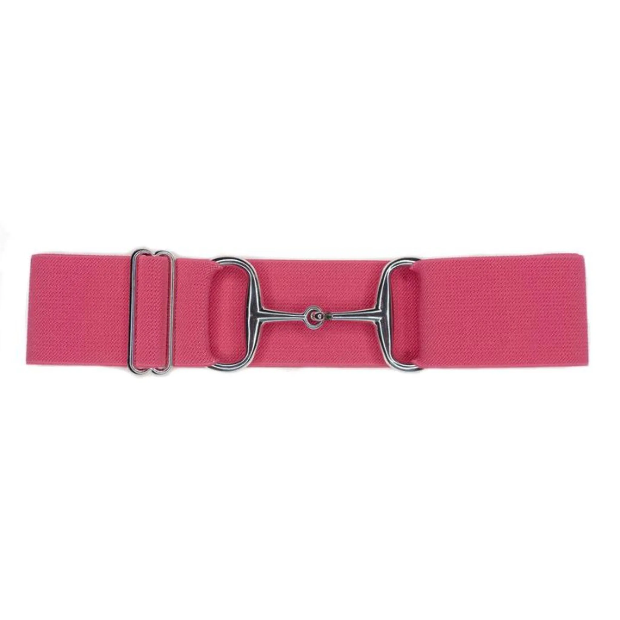Snaffle Bit Elastic Belt  2" Silver Snaffle