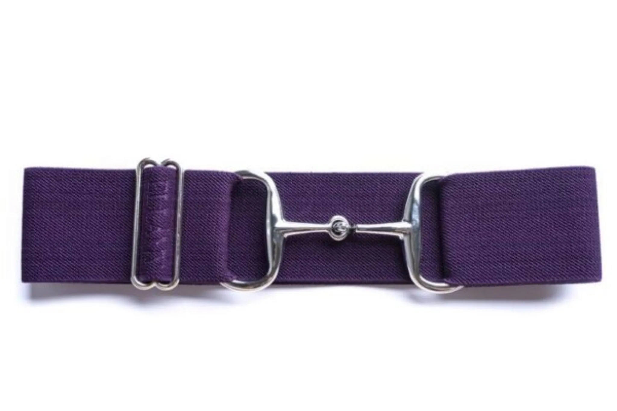 Snaffle Bit Elastic Belt  2" Silver Snaffle