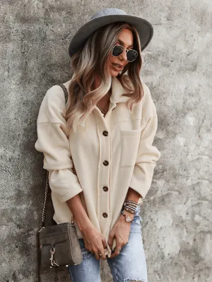 Snuggled Up Plain Jacket - Cream