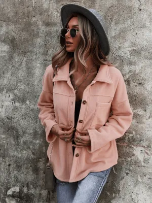 Snuggled Up Plain Jacket - Pink
