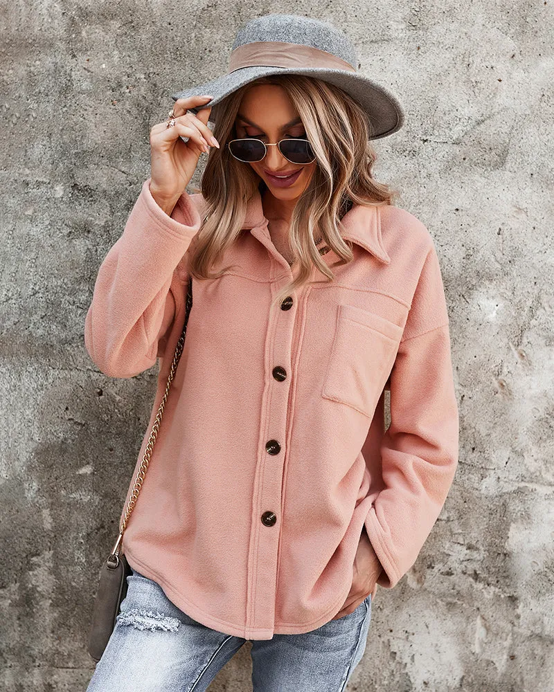 Snuggled Up Plain Jacket - Pink