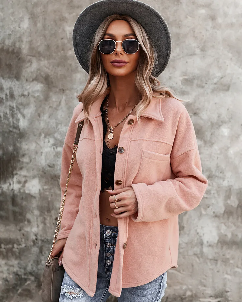Snuggled Up Plain Jacket - Pink