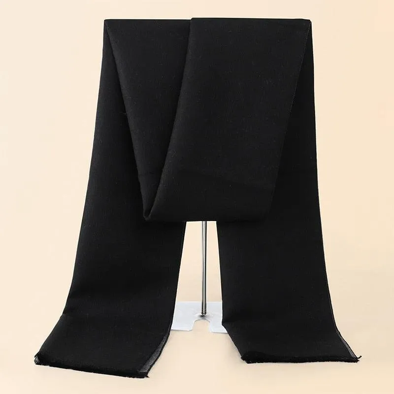 Soft Cashmere Wool Plaid Scarf - Striped Long Warm Scarf