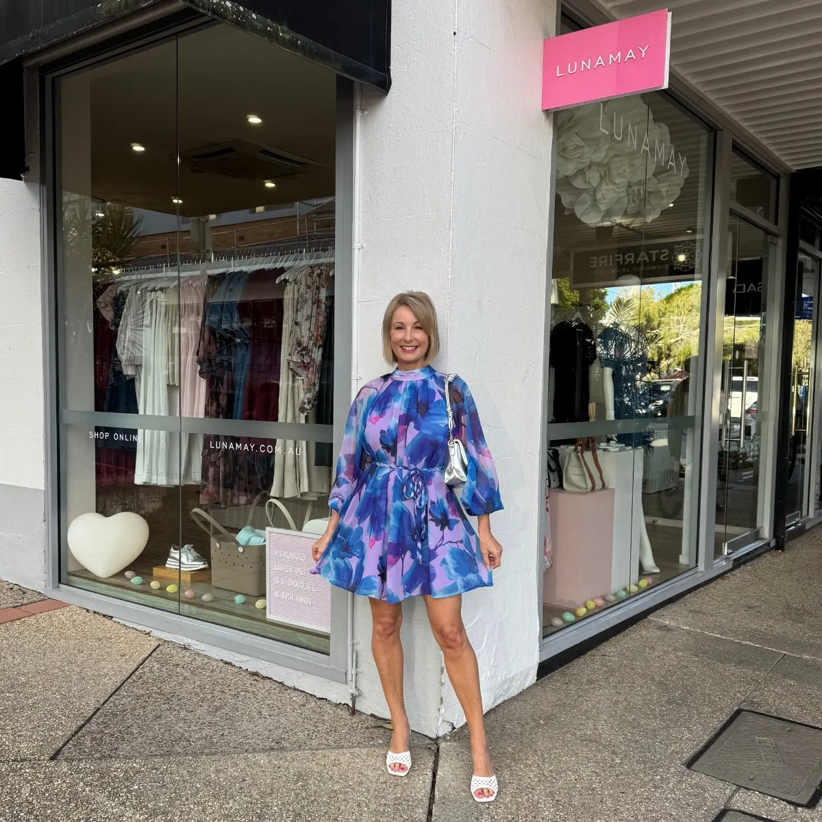 Solene Abstract Dress (Purple/Blue)