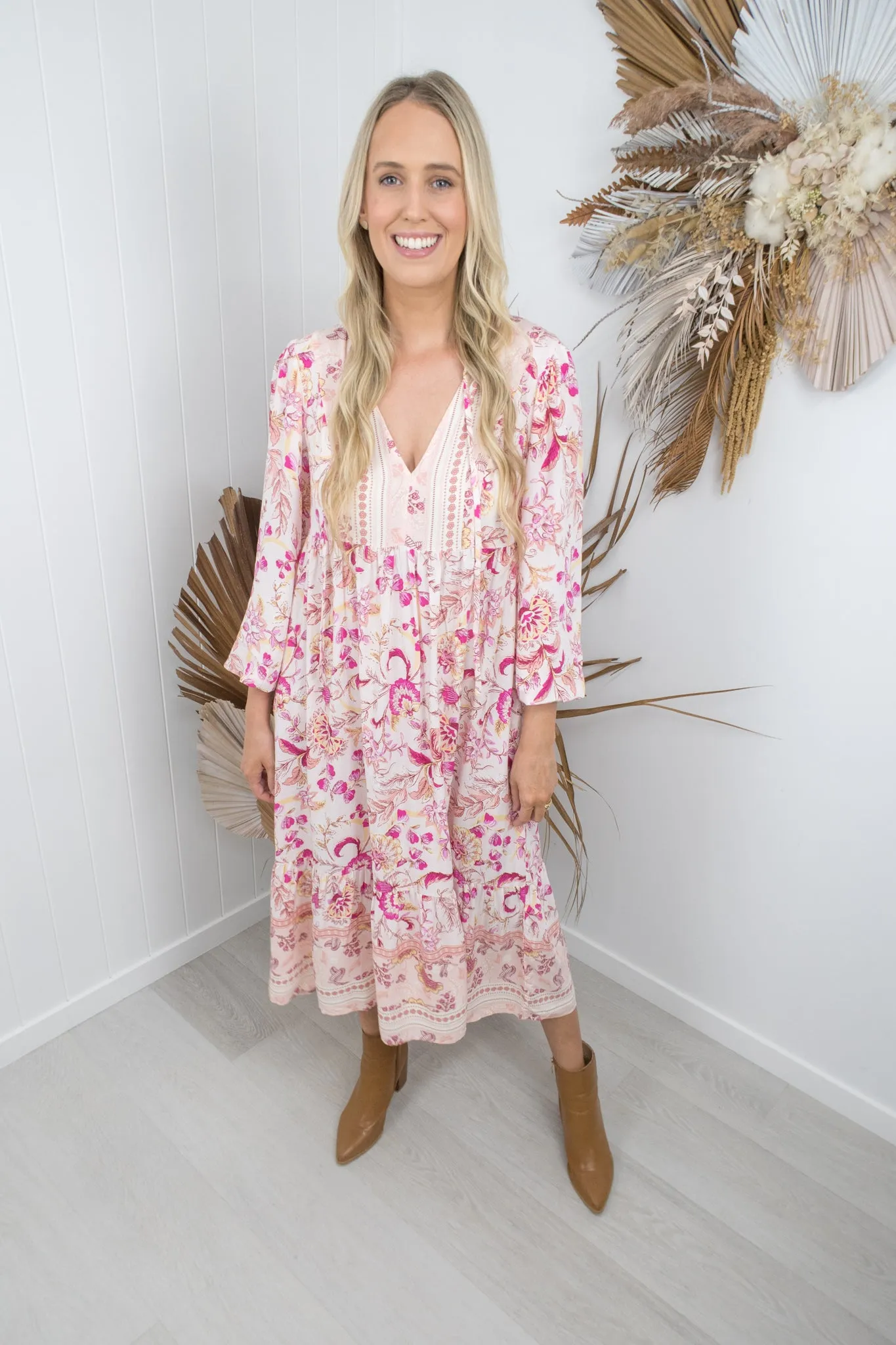 Sonny Dress- Pink/white floral