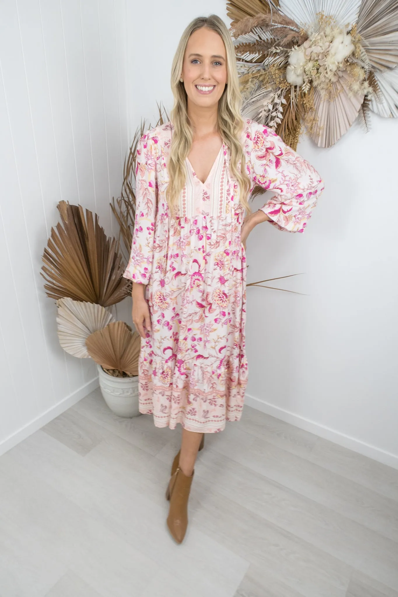 Sonny Dress- Pink/white floral