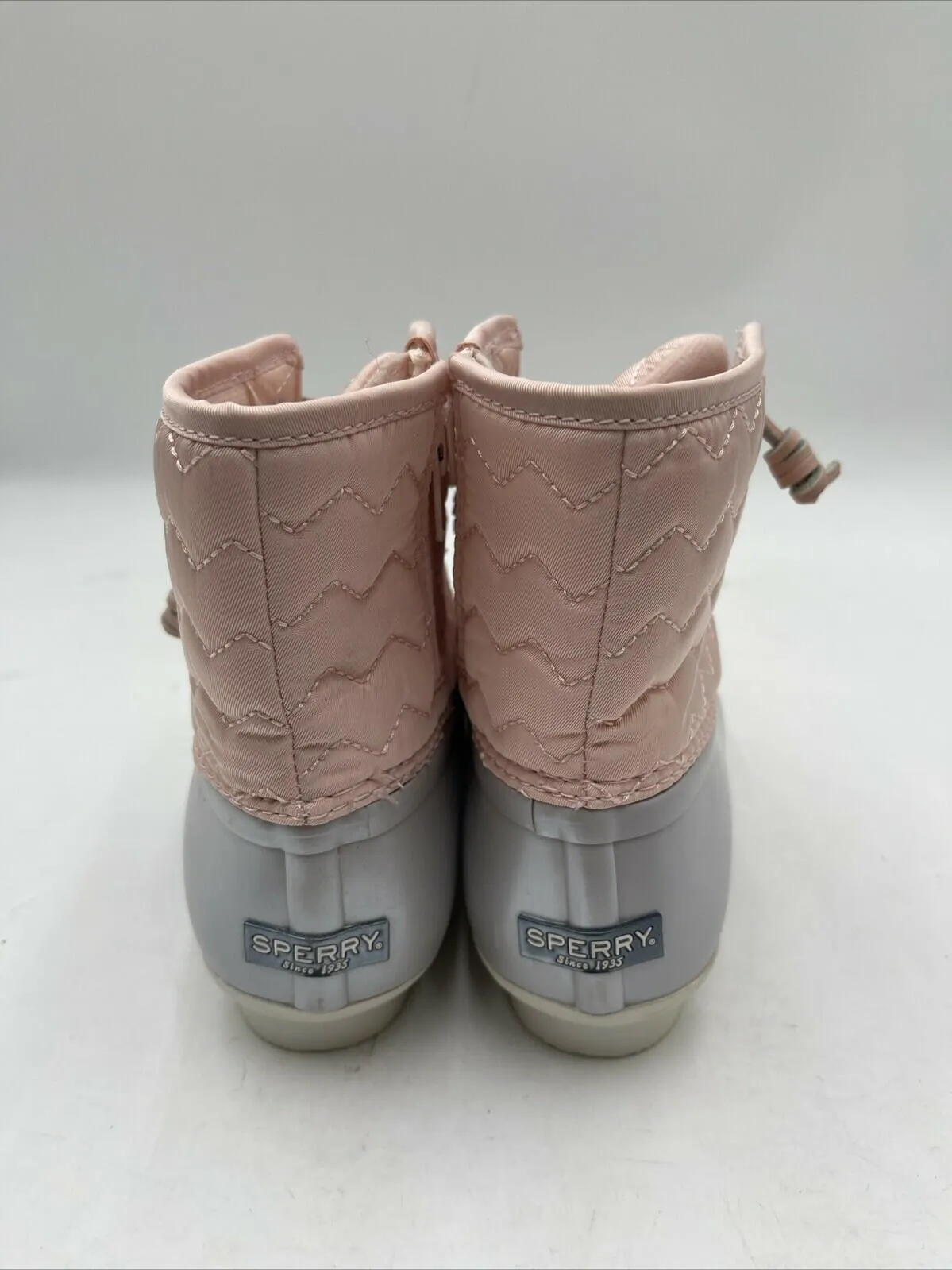 Sperry Women's Saltwater Duck Boots Pink/Silver Size 5M - Very Good