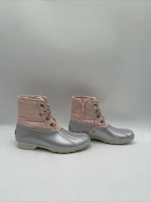 Sperry Women's Saltwater Duck Boots Pink/Silver Size 5M - Very Good