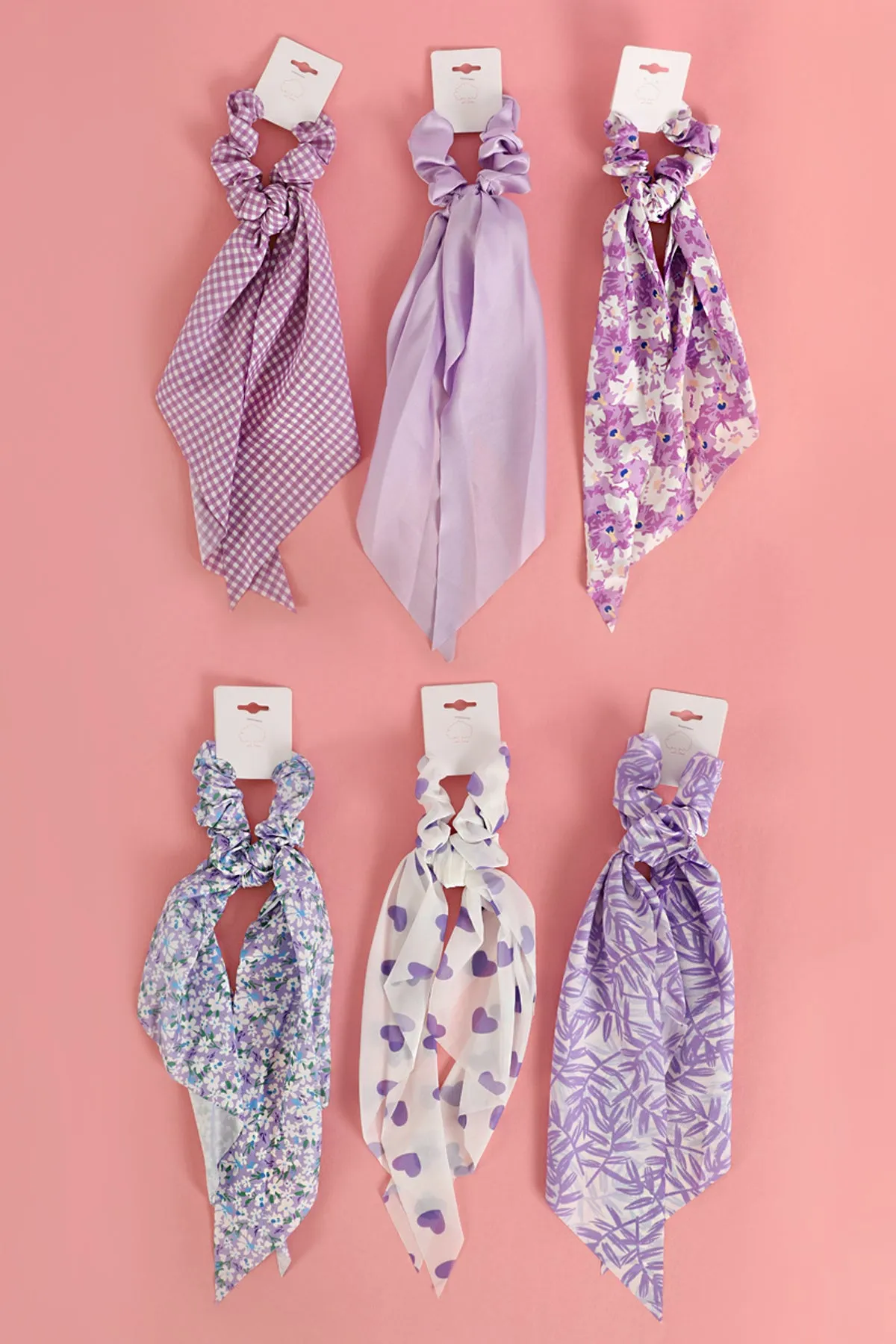 SPRING FLORAL ASSORTED DESIGNS SCRUNCHIE SCARF HAIR ACCESSORIES