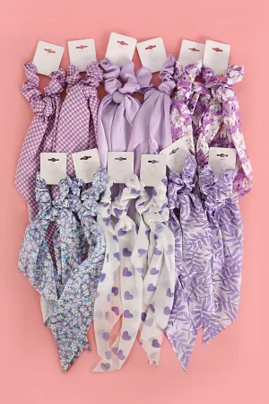SPRING FLORAL ASSORTED DESIGNS SCRUNCHIE SCARF HAIR ACCESSORIES