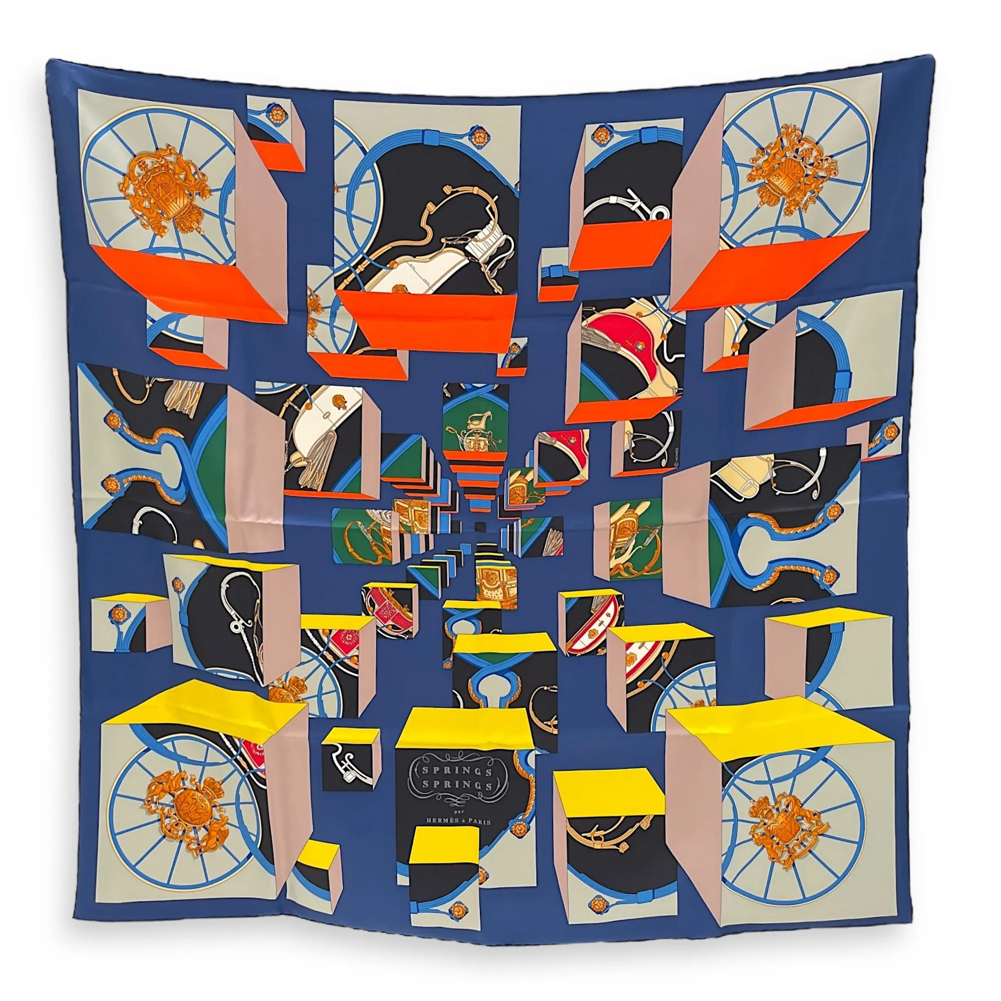 Springs Springs 90 Blue Scarf