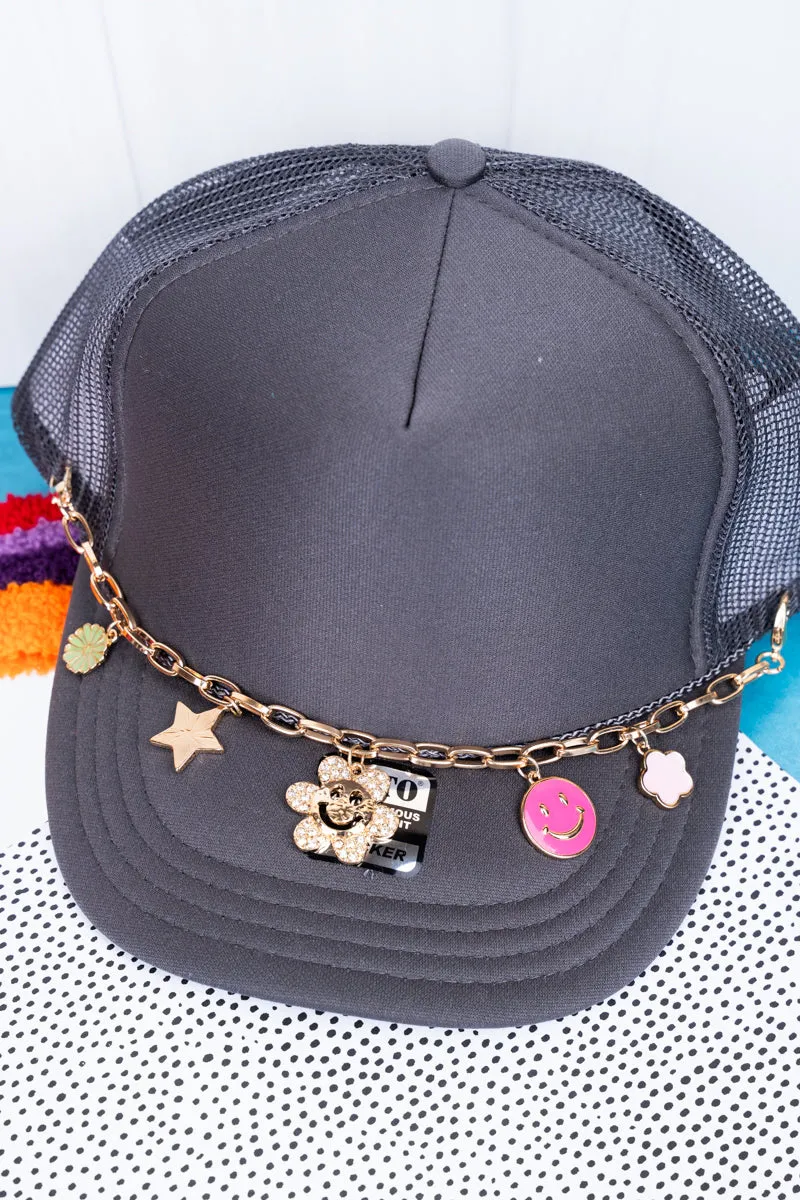 Springtime Smiles Goldtone Trucker Hat Chain