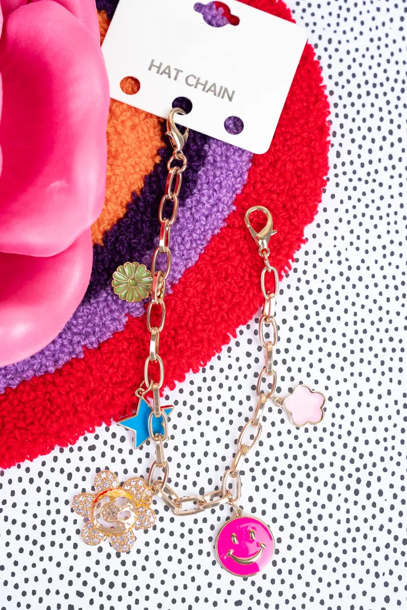 Springtime Smiles Goldtone Trucker Hat Chain