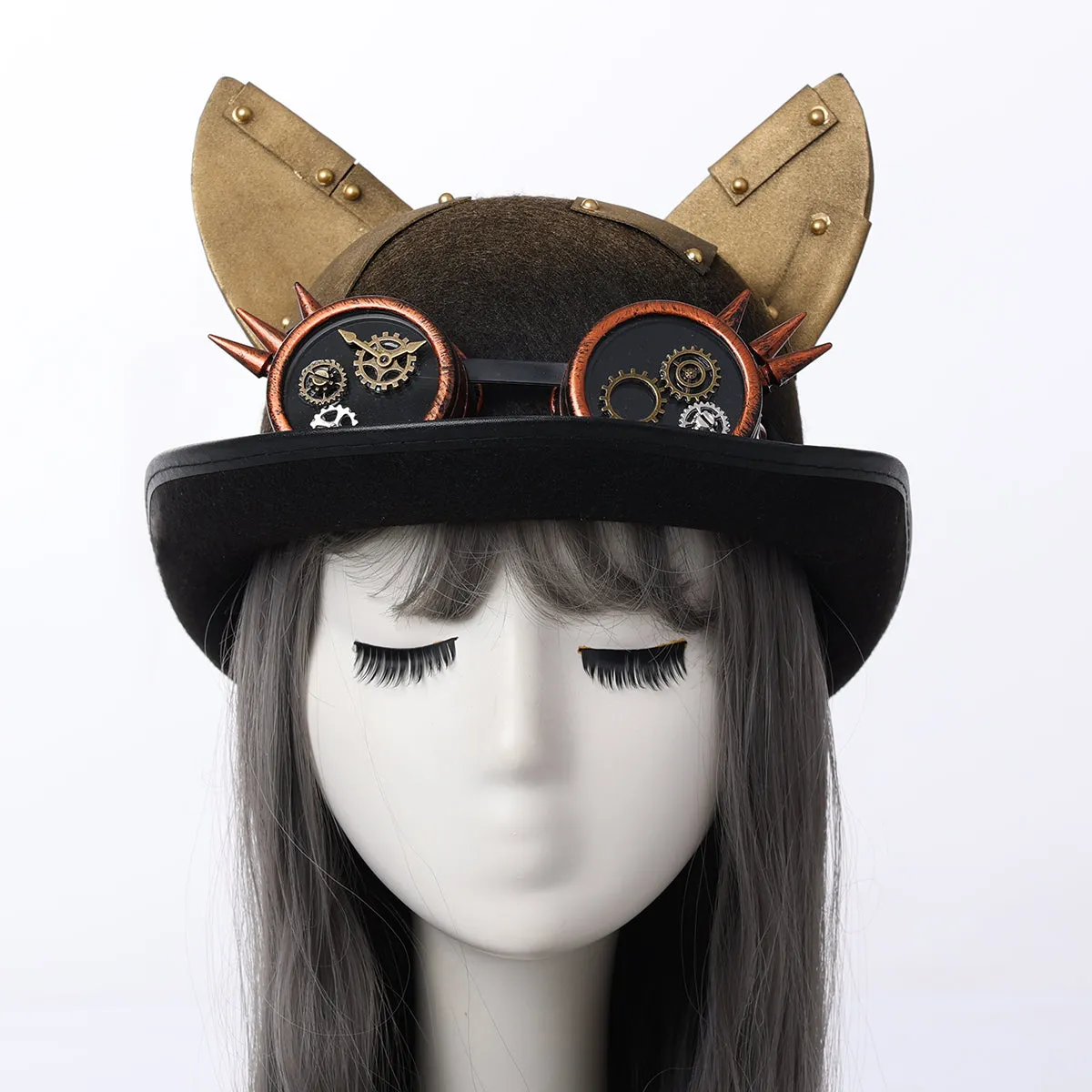 Steampunk Cat Ears Hat With Goggles