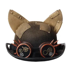 Steampunk Cat Ears Hat With Goggles