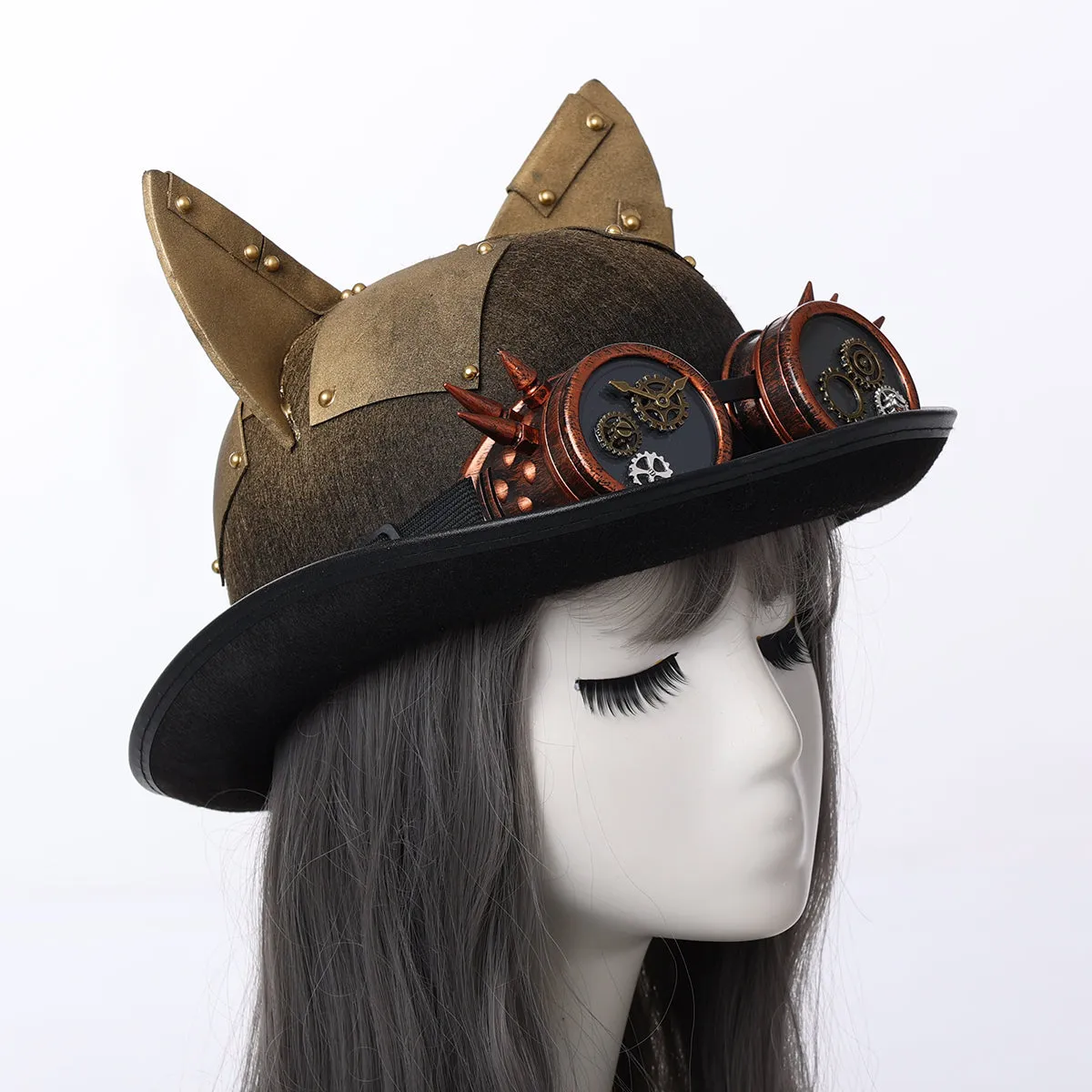 Steampunk Cat Ears Hat With Goggles
