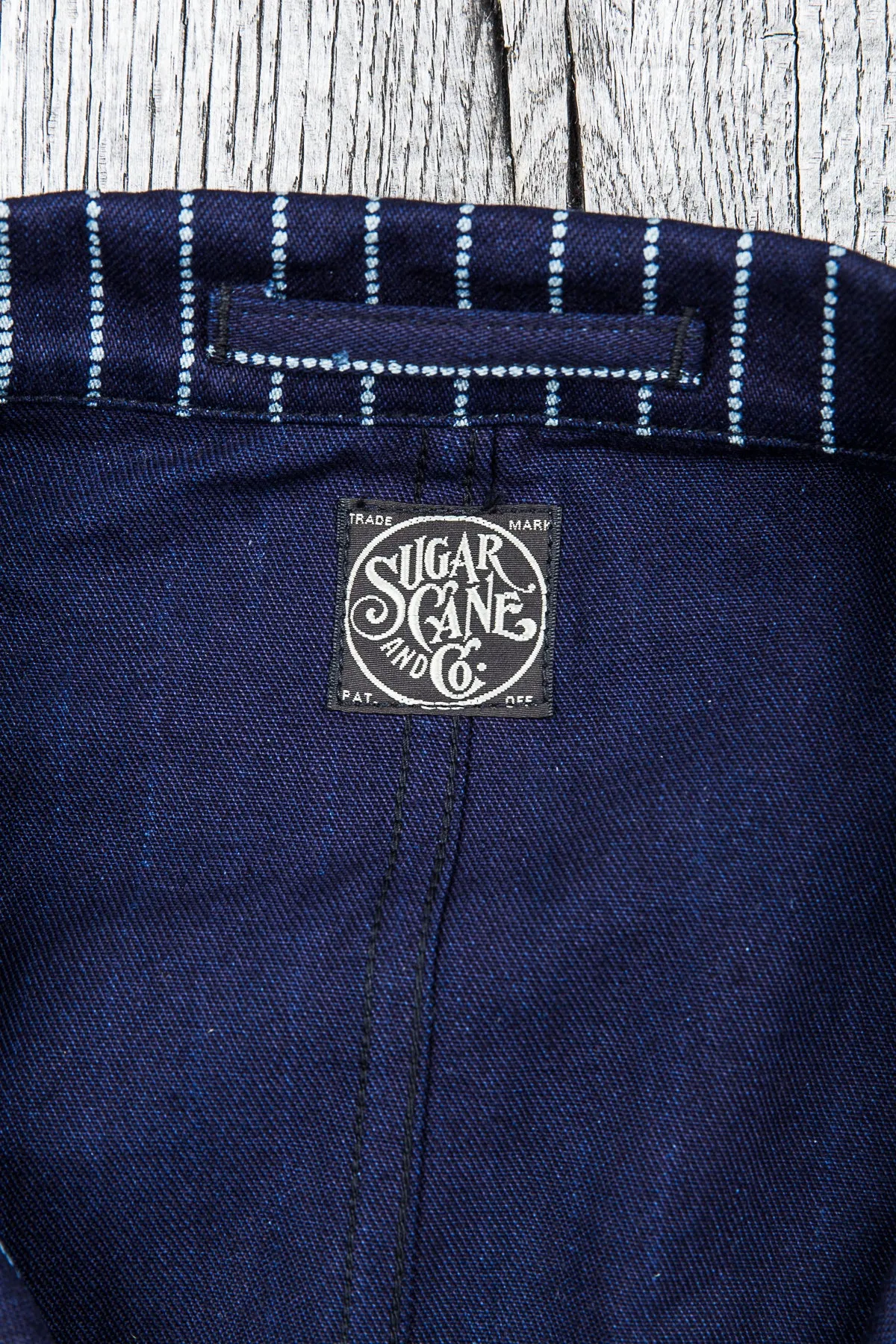 Sugar Cane & Co. 9oz Indigo Wabash Stripe Jacket