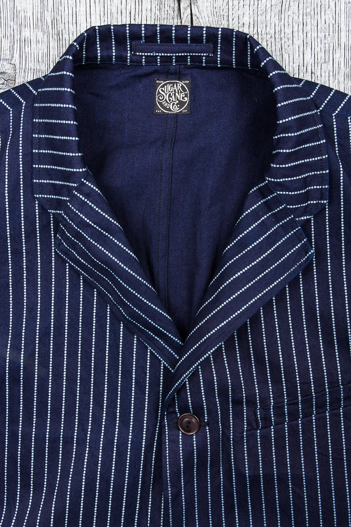 Sugar Cane & Co. 9oz Indigo Wabash Stripe Jacket