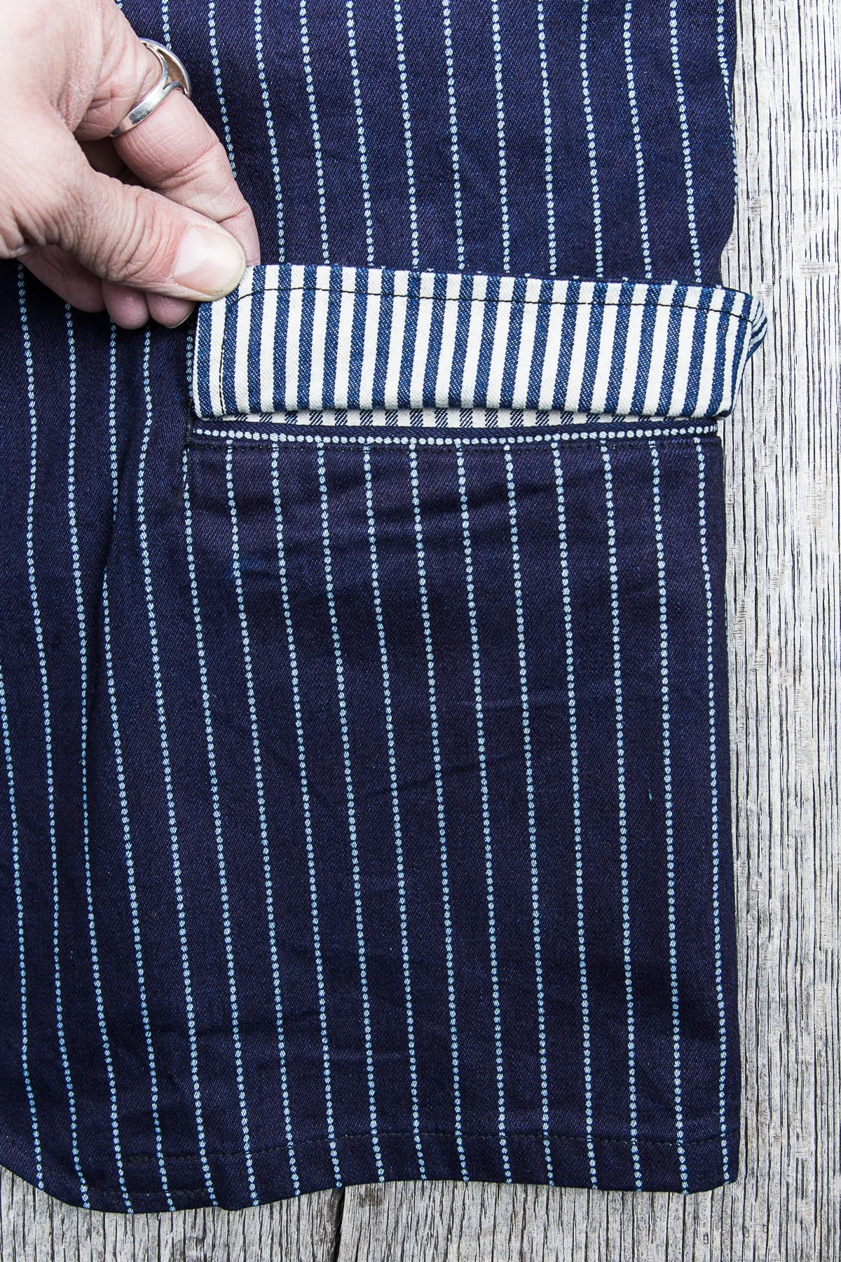 Sugar Cane & Co. 9oz Indigo Wabash Stripe Jacket