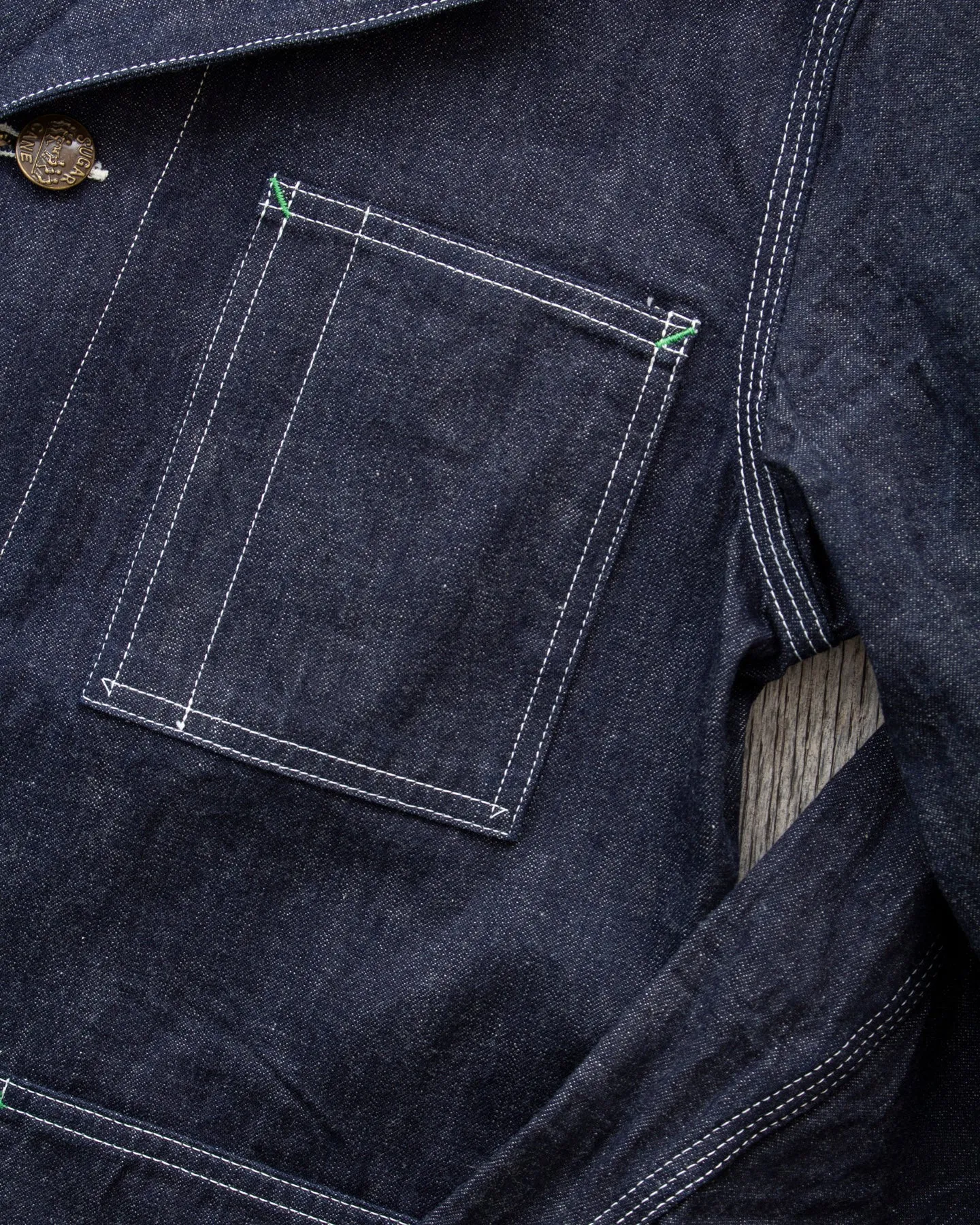 Sugar Cane & Co. Fiction Romance 11oz. Blue Denim 1920's Work Coat SC15503