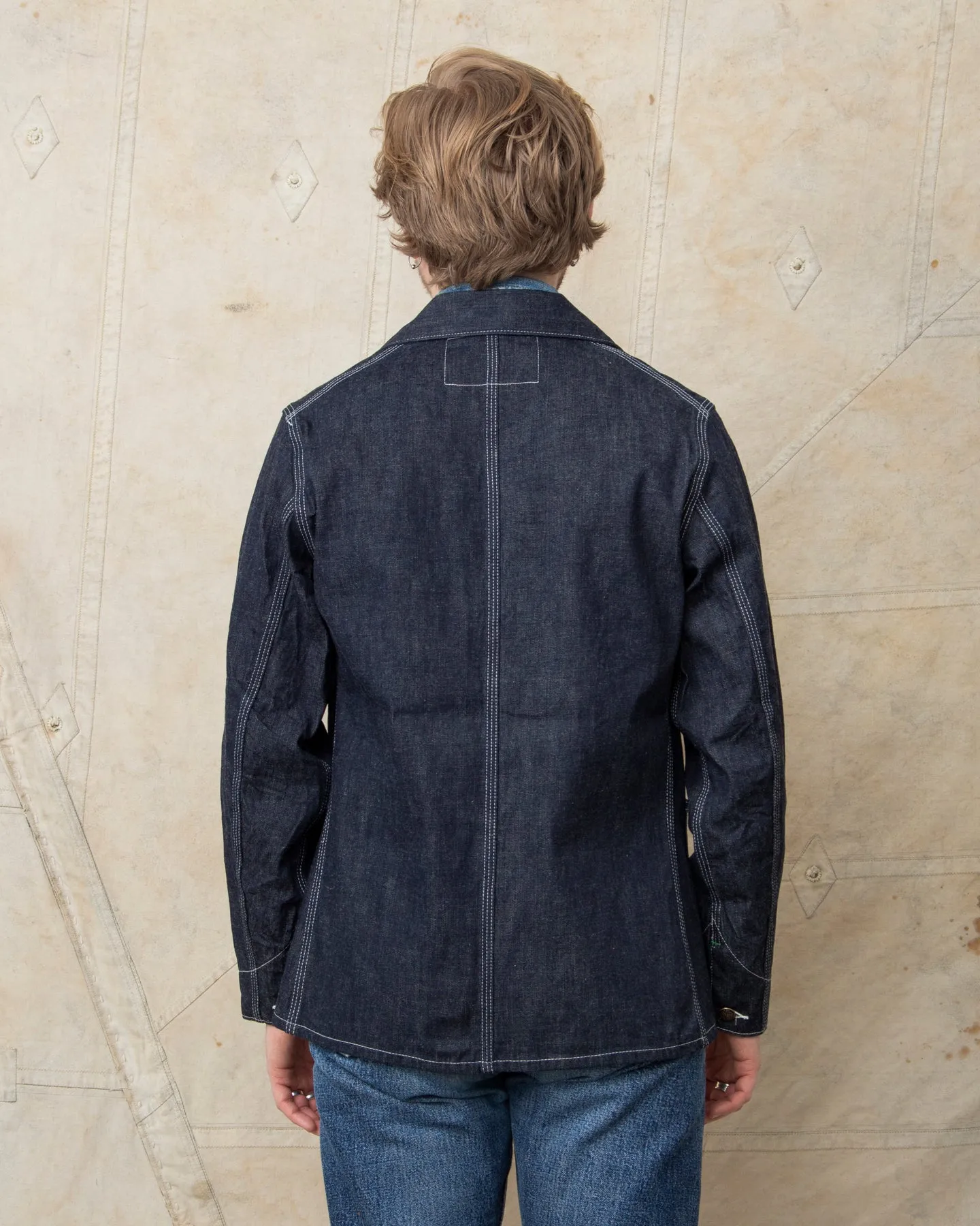 Sugar Cane & Co. Fiction Romance 11oz. Blue Denim 1920's Work Coat SC15503