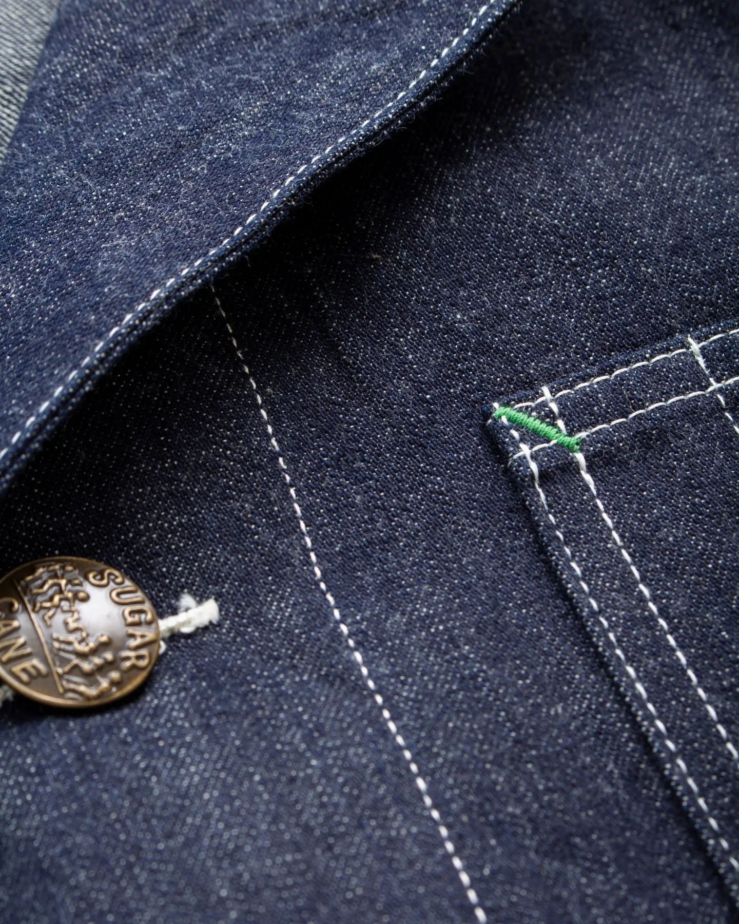 Sugar Cane & Co. Fiction Romance 11oz. Blue Denim 1920's Work Coat SC15503