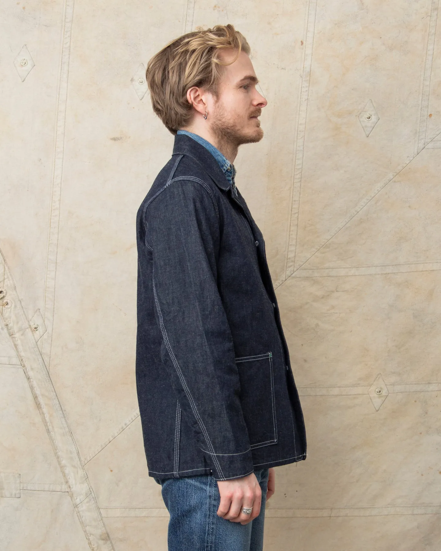 Sugar Cane & Co. Fiction Romance 11oz. Blue Denim 1920's Work Coat SC15503