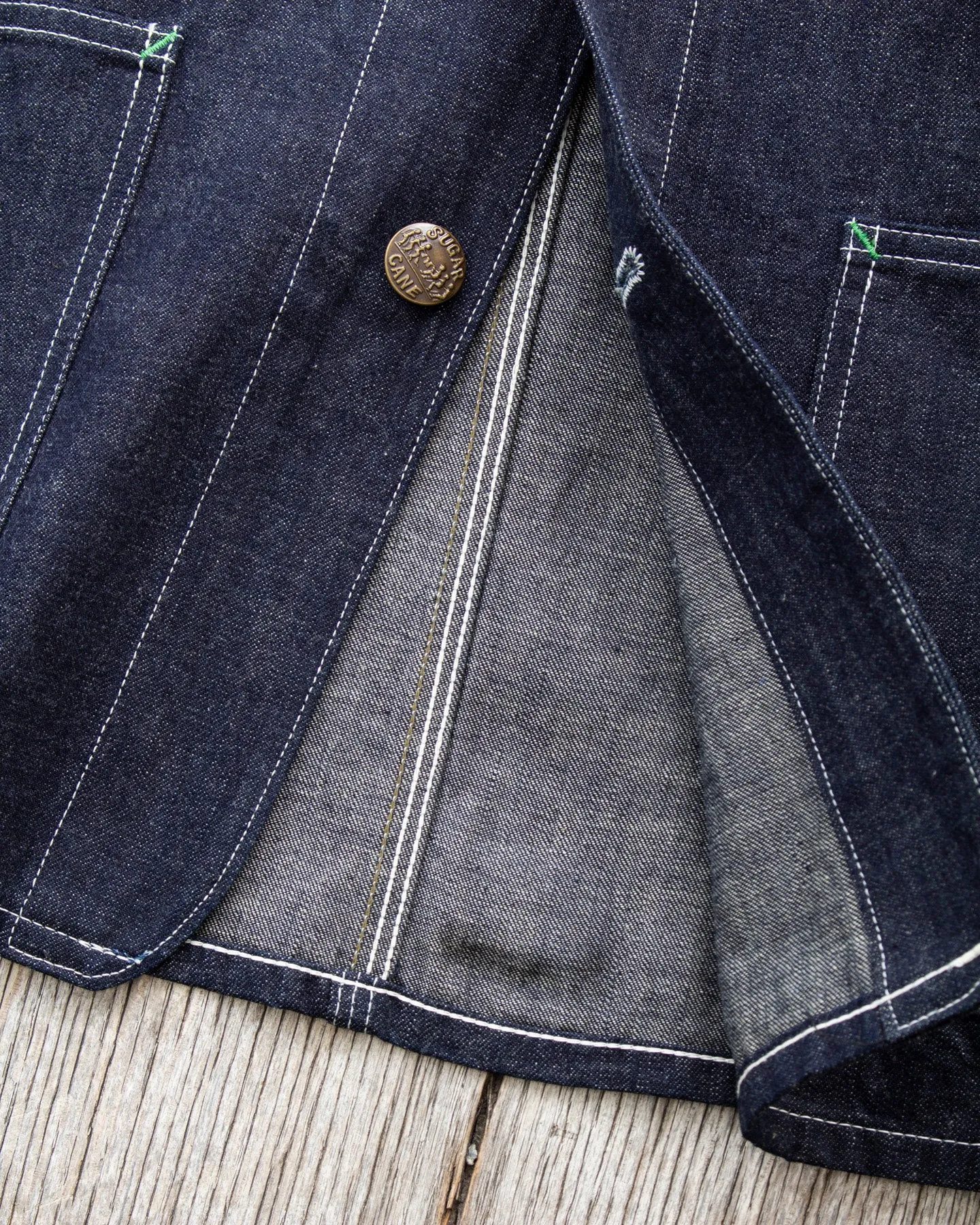 Sugar Cane & Co. Fiction Romance 11oz. Blue Denim 1920's Work Coat SC15503
