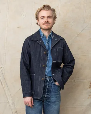Sugar Cane & Co. Fiction Romance 11oz. Blue Denim 1920's Work Coat SC15503
