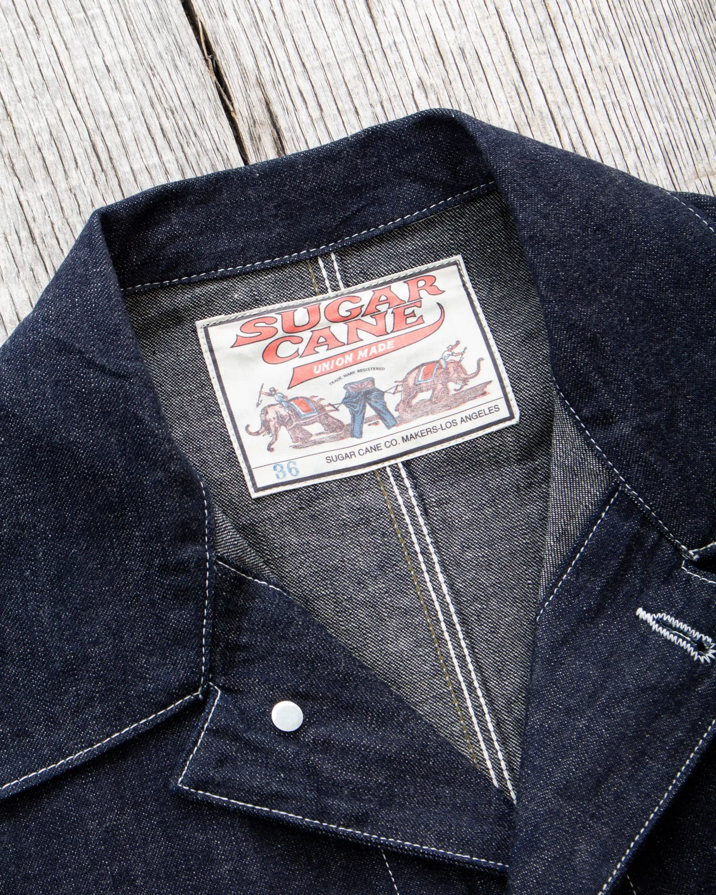 Sugar Cane & Co. Fiction Romance 11oz. Blue Denim 1920's Work Coat SC15503