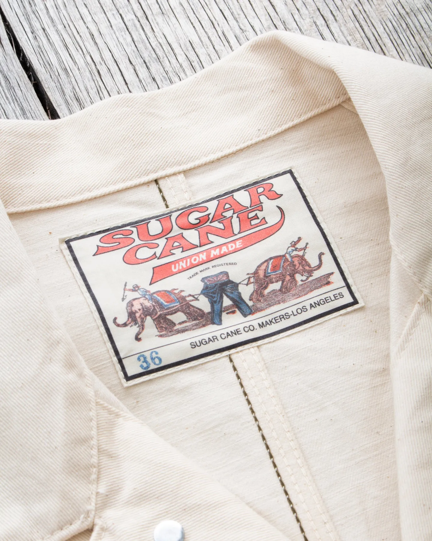 Sugar Cane & Co. Fiction Romance 9oz White Boat Sail Drill 1920's Work Coat SC15504