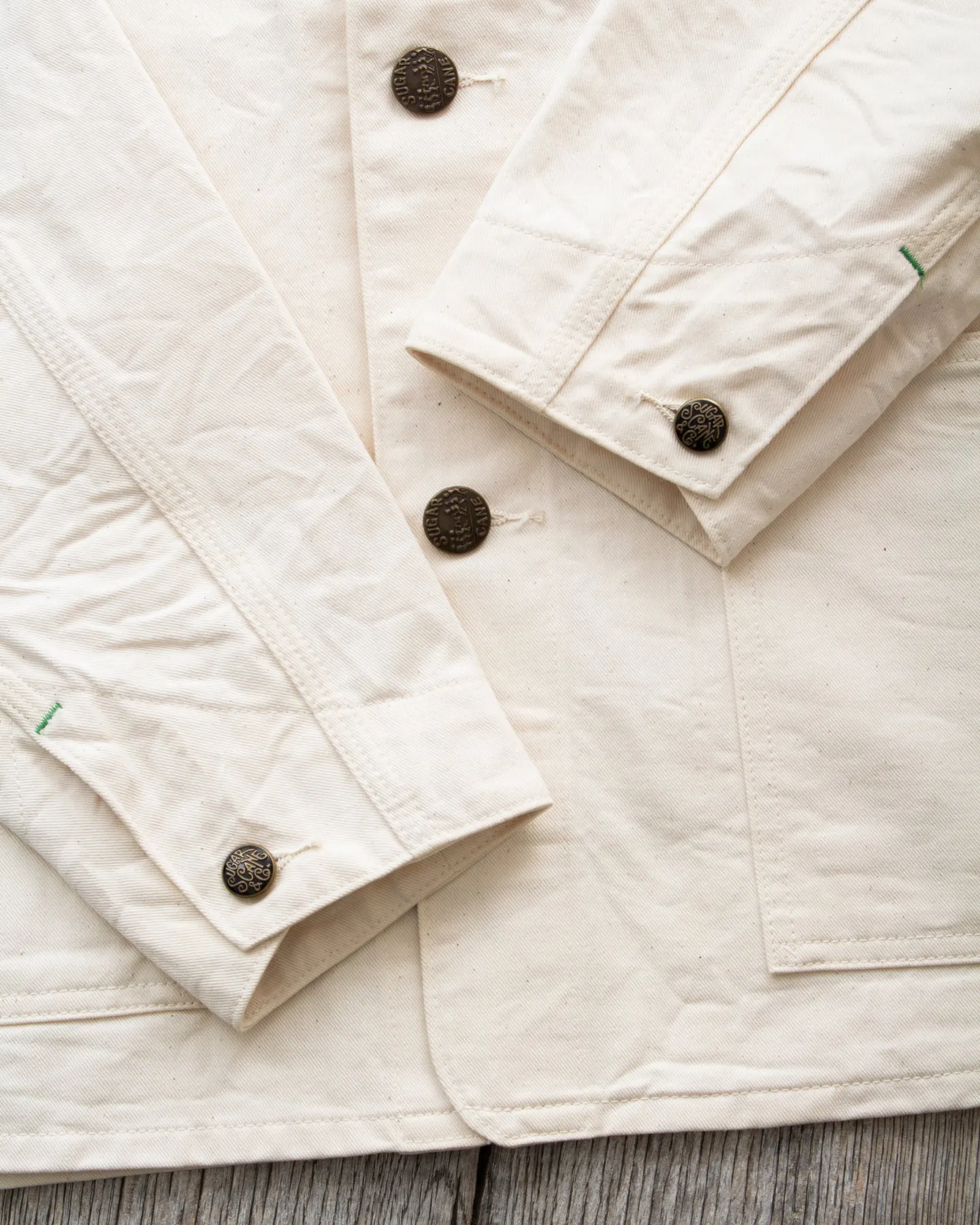 Sugar Cane & Co. Fiction Romance 9oz White Boat Sail Drill 1920's Work Coat SC15504