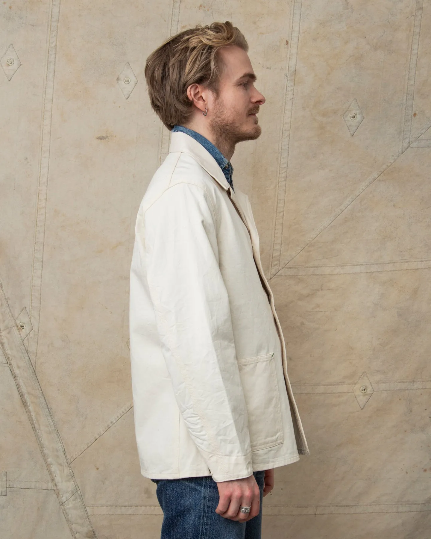 Sugar Cane & Co. Fiction Romance 9oz White Boat Sail Drill 1920's Work Coat SC15504